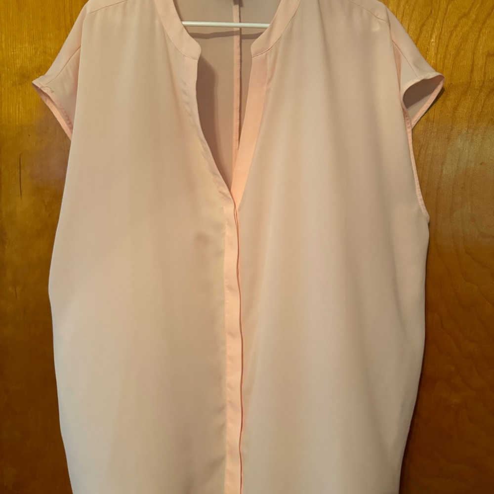 Eloquii Notch Collar Blouse, Blush